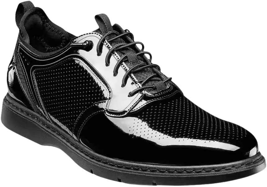 Мужские оксфорды Stacy Adams Spyre с гладким носком и эластичной шнуровкой, Black (Black Varnish)