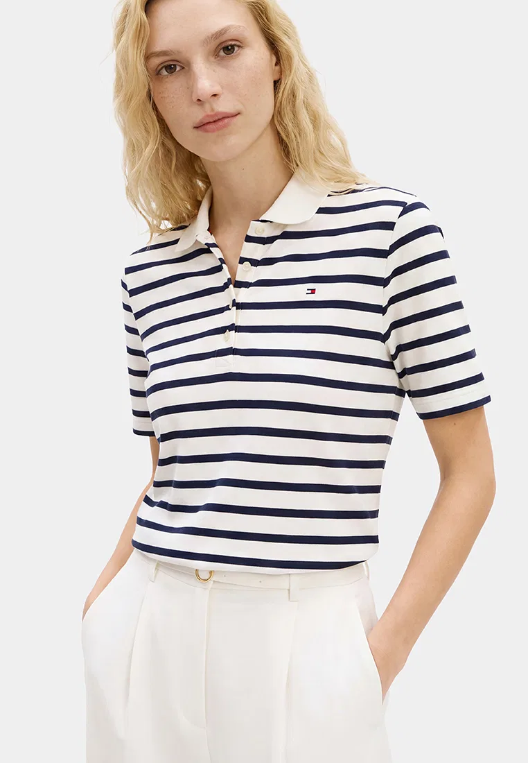 Поло Regular Fit Pique, 1985, Tommy Hilfiger, темно-синий