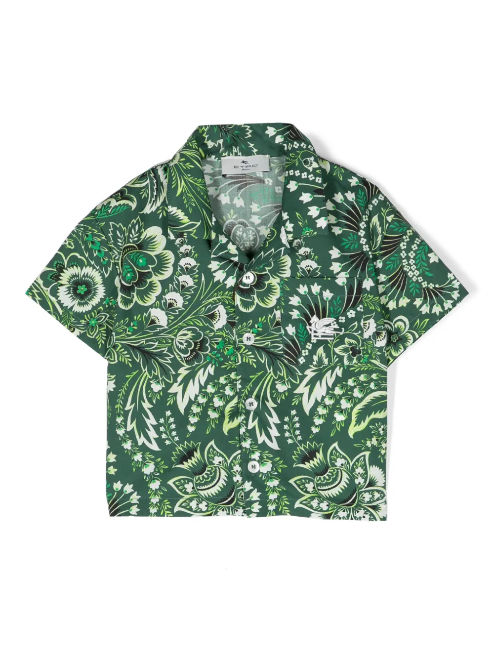 

Рубашка с цветочным принтом ETRO KIDS, зеленый