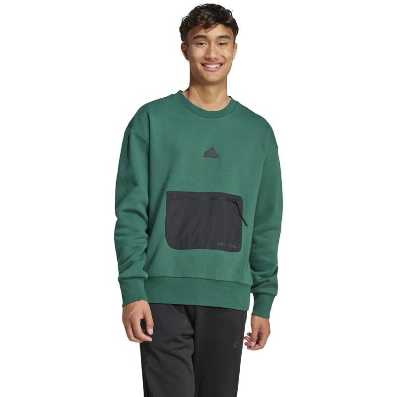Толстовка City Escape из флиса Adidas, цвет cgreen — фото 2