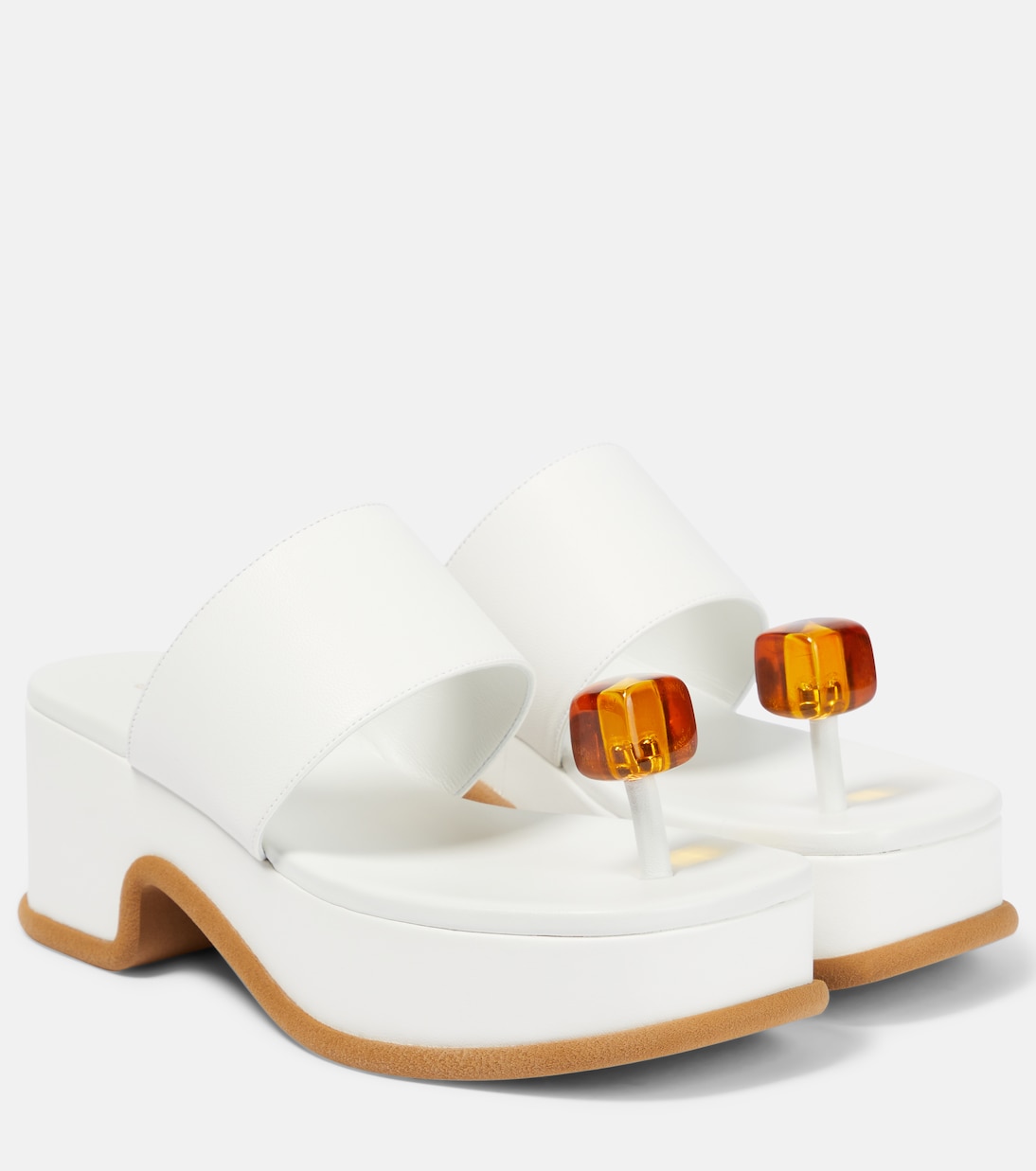 Кожаные сандалии Dries Van Noten, белый