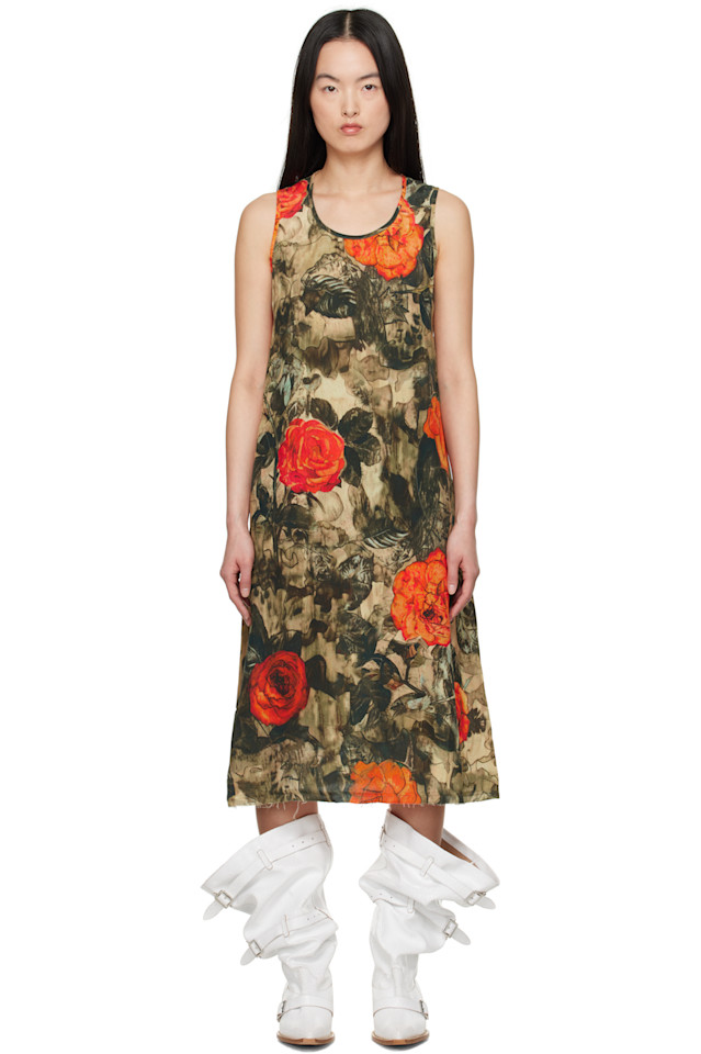 

Безрукавное платье миди R13, цвет camo rose