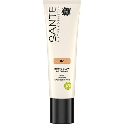 

SANTE Naturkosmetik Hydro Glow BB Cream 02 Medium Dark с гиалуроном и органическими экстрактами для веганов, 30 мл