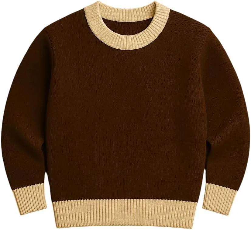 

Мягкий и уютный вязаный свитер Unisex с контрастными манжетами для повседневной носки или праздников Grewear