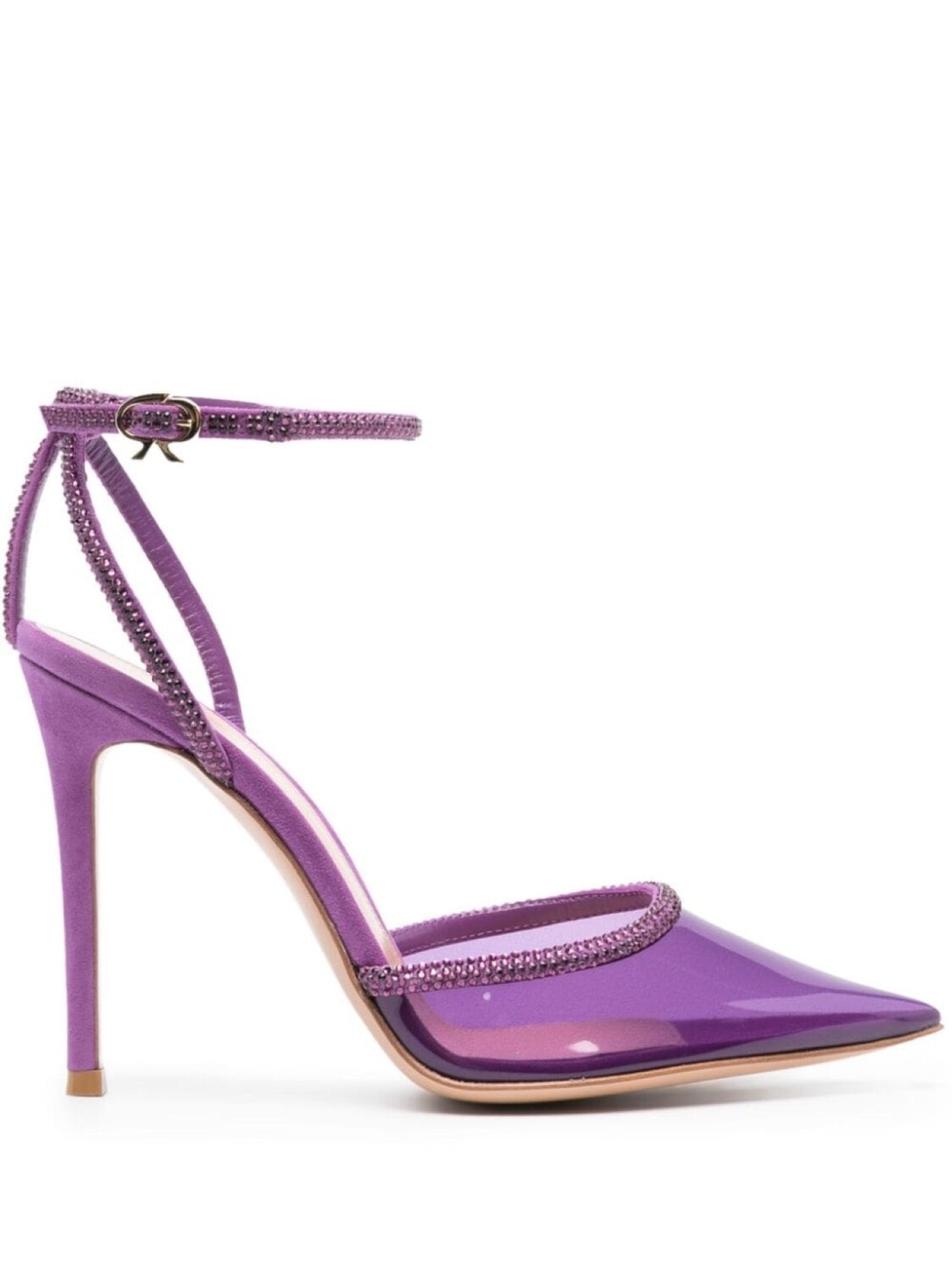 Gianvito Rossi туфли Plexi 110 с кристаллами, фиолетовый