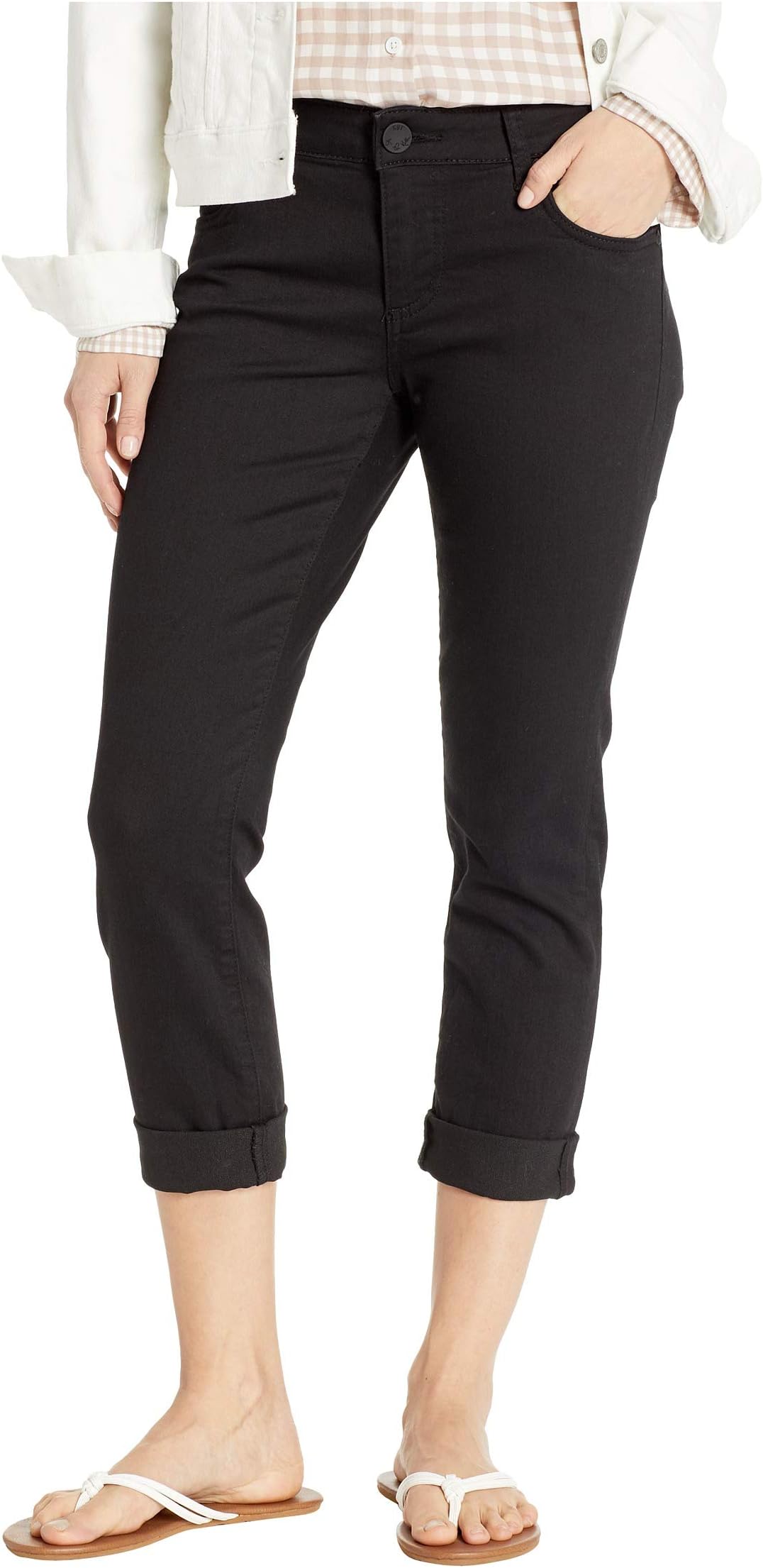 

Джинсы KUT from the Kloth Petite Catherine Boyfriend in Black, черный