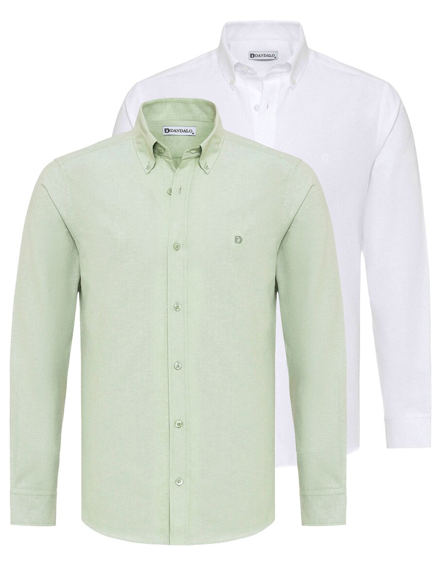 

Повседневная рубашка Dandalo Regular fit Button Up Shirt, цвет light green/white