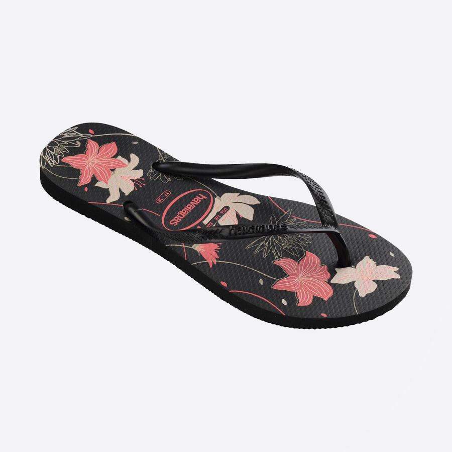 Сандалии женские Havaianas Slim Organic, черные/розовые