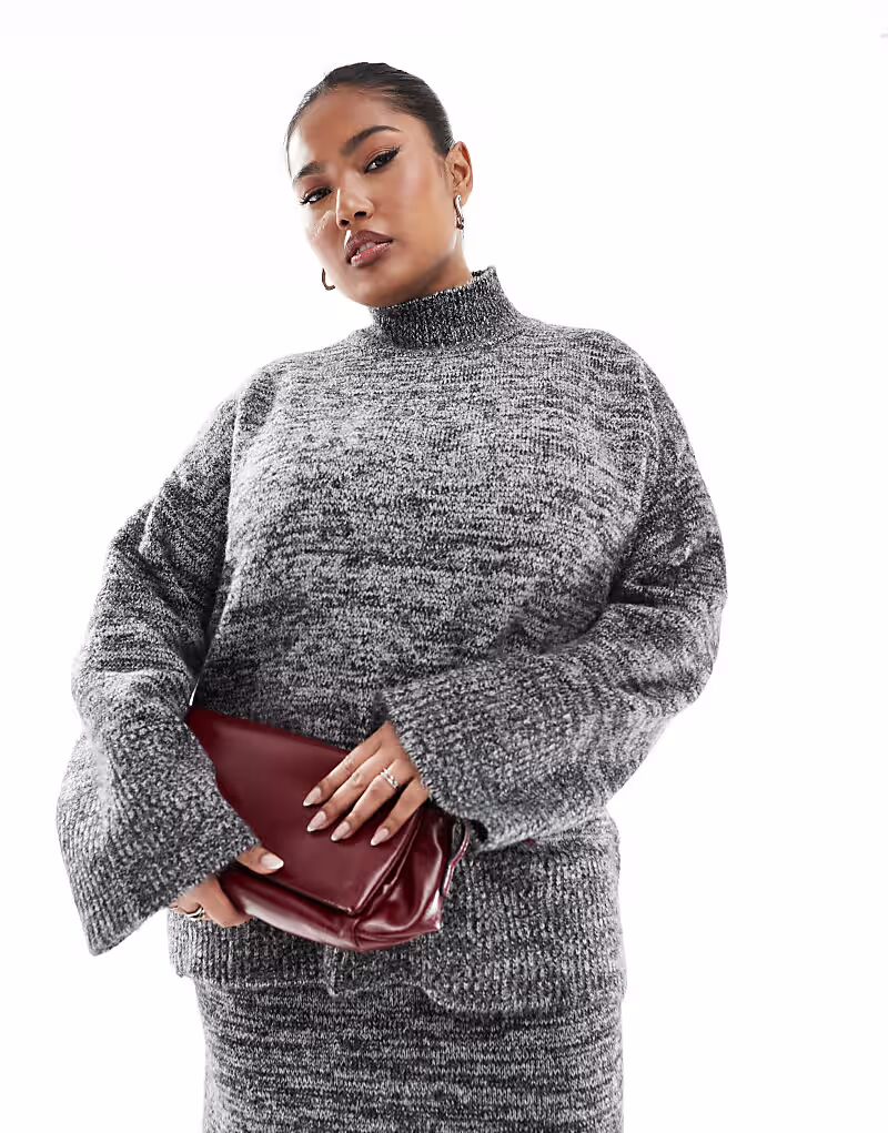 

Водолазка Vero Moda Curve свободного кроя в цвете «моно-меланж»