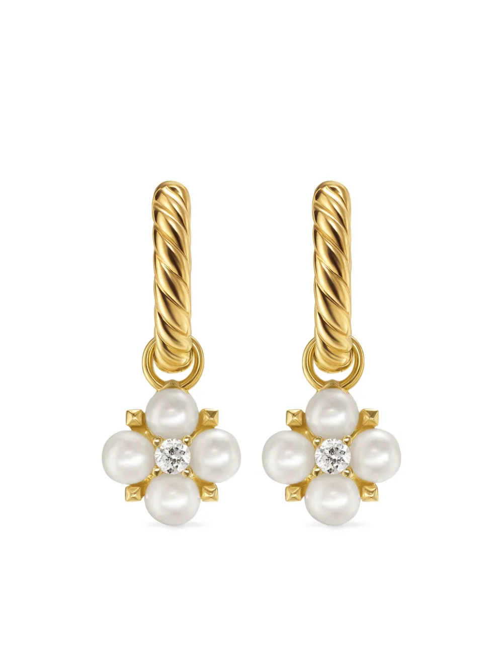 

Серьги-кольца Renaiss из желтого золота с бриллиантами David Yurman, золотой