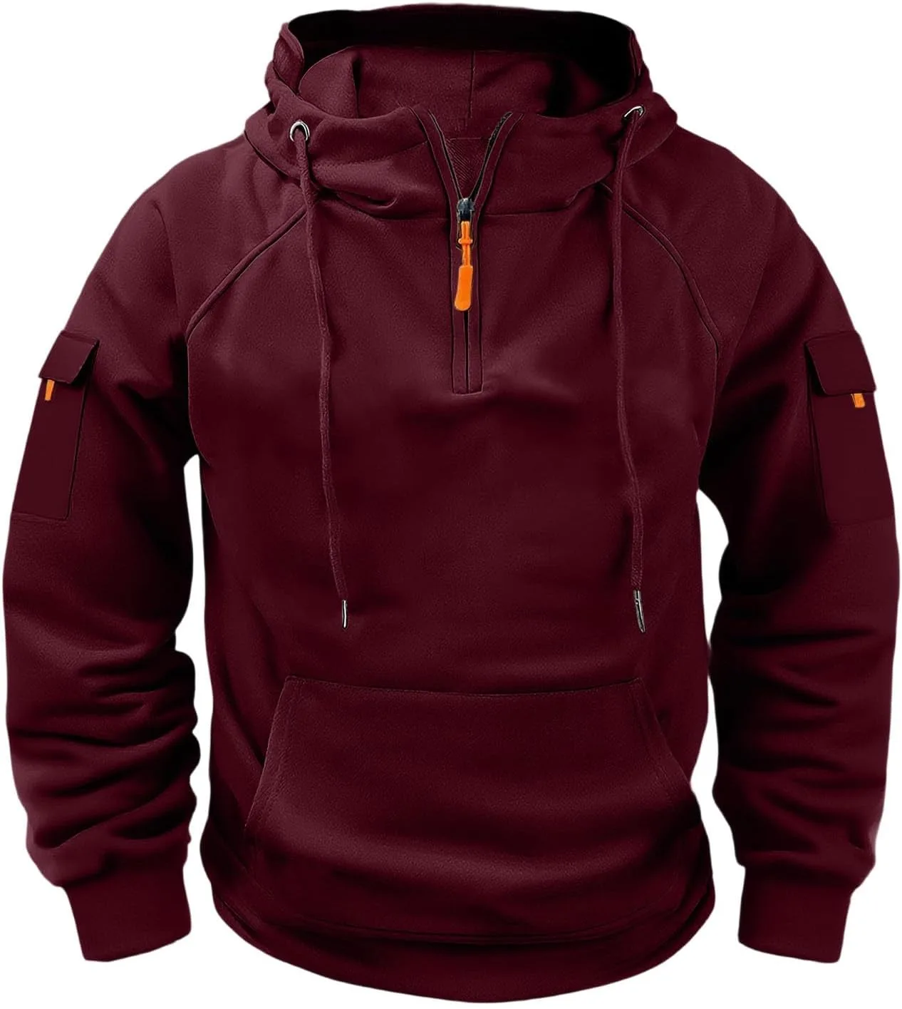 

Толстовка с капюшоном и карманами, Quarter Zip, Fleece