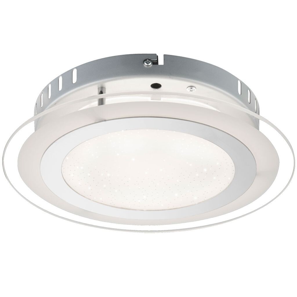 

Светодиодный потолочный светильник, звездчатый эффект, схема CCT, 27 см Globo Lighting, серебро