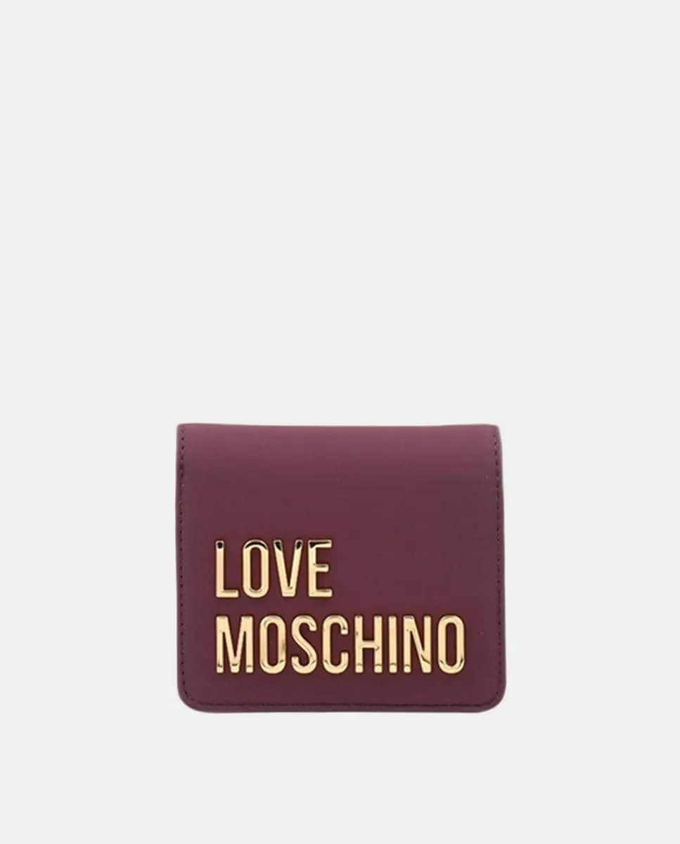 

Небольшой кошелек с логотипом Love Moschino, гранатовый