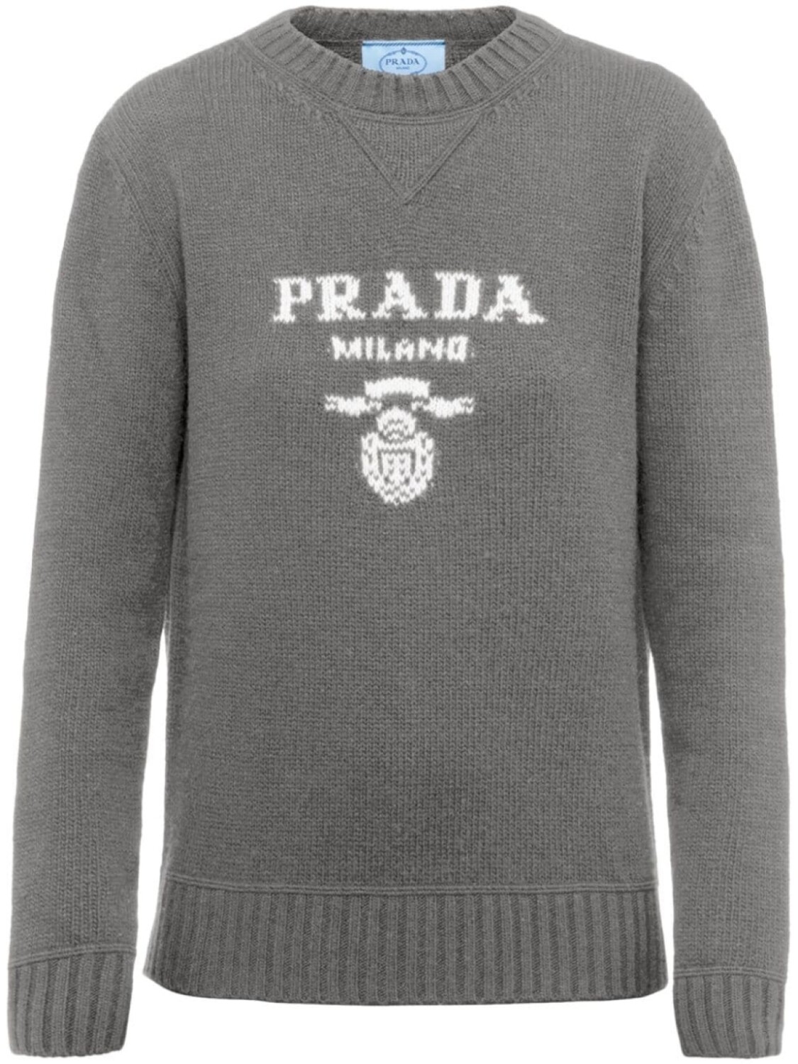 

Prada кашемировый джемпер с логотипом, серый