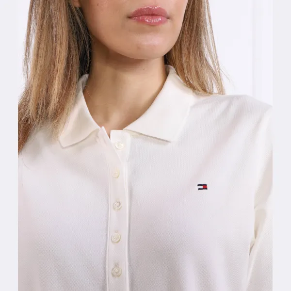 Рубашка-Поло из пике стандартного кроя Tommy Hilfiger, экрю — фото 4