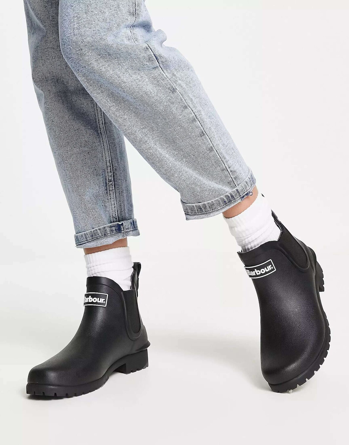 Резиновые женские сапоги Barbour Wilton челси короткие, черный