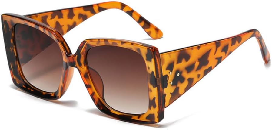 

Солнцезащитные очки в крупной оправе для мужчин и женщин, большие солнцезащитные очки для женщин, винтажные очки с широкими дужками, защита от ультрафиолета UV400 LANGSER, Leopard Brown