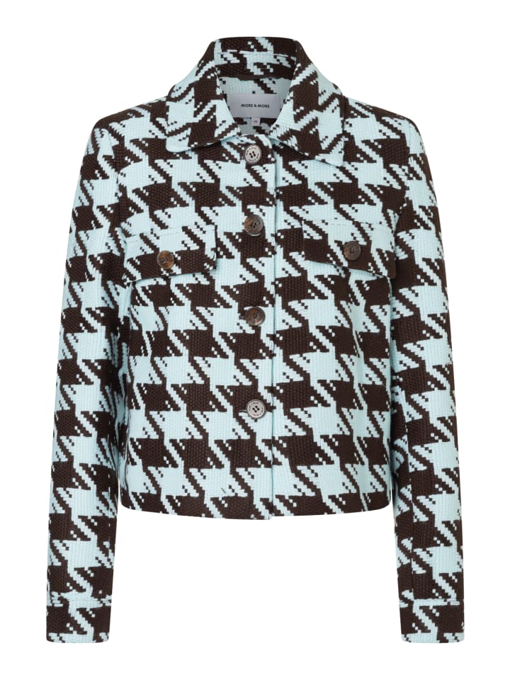 

короткая, широкая клетчатая куртка в сине-голубую клетку More & More