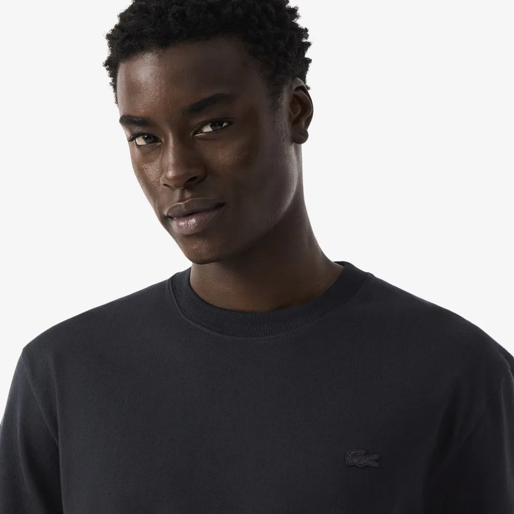 Футболка мужская Lacoste с графикой теннисного корта, темно-синий — фото 2