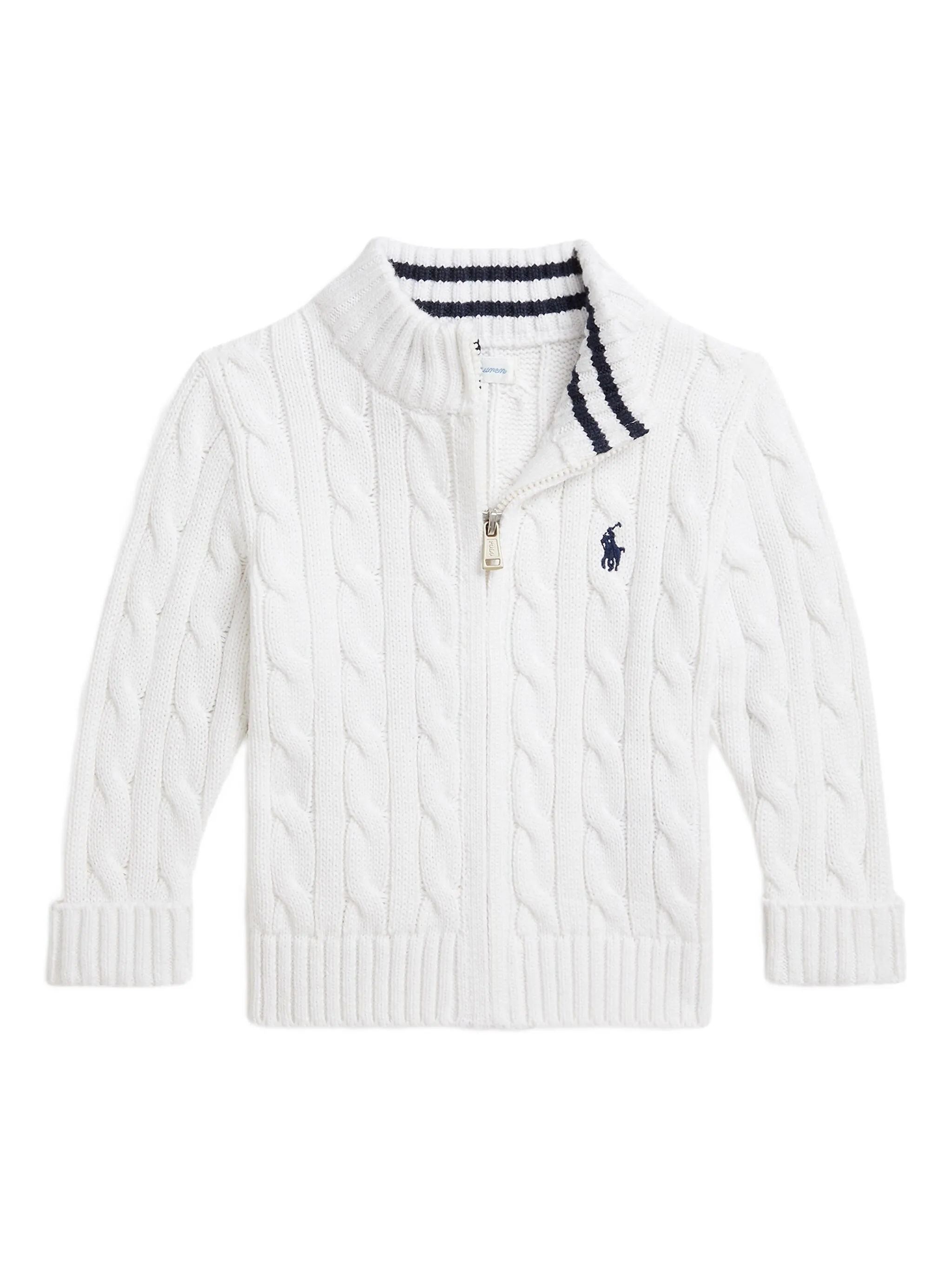 

Кардиган фактурной вязки на молнии Polo Ralph Lauren Kids, белый
