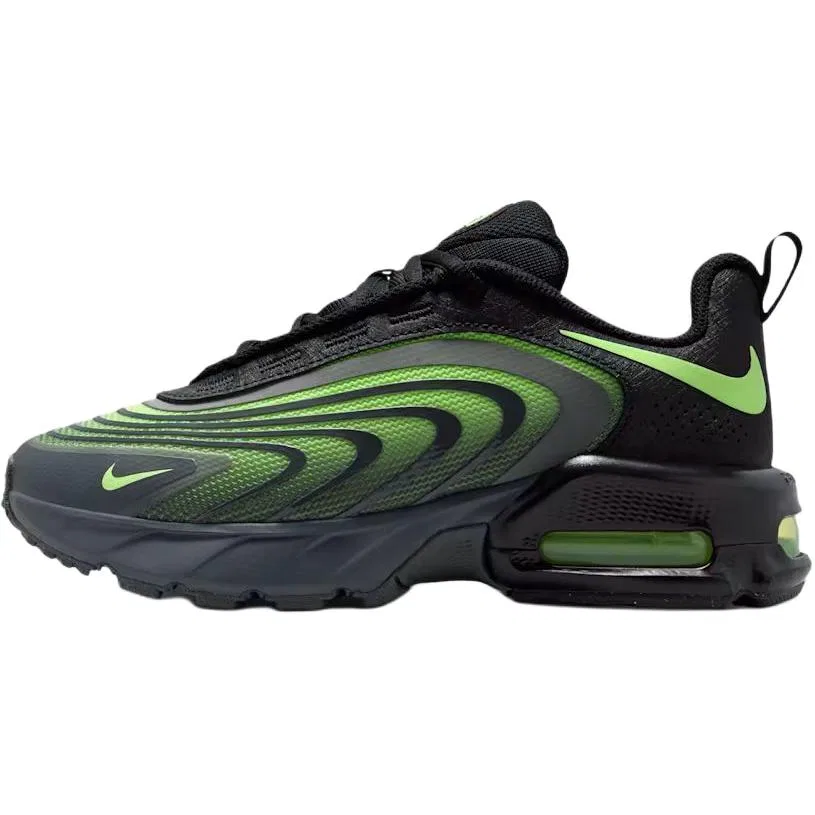 Кроссовки Air Max Fire дышащие и нескользящие низкие детские повседневные Black Neon Green Kids' Nike
