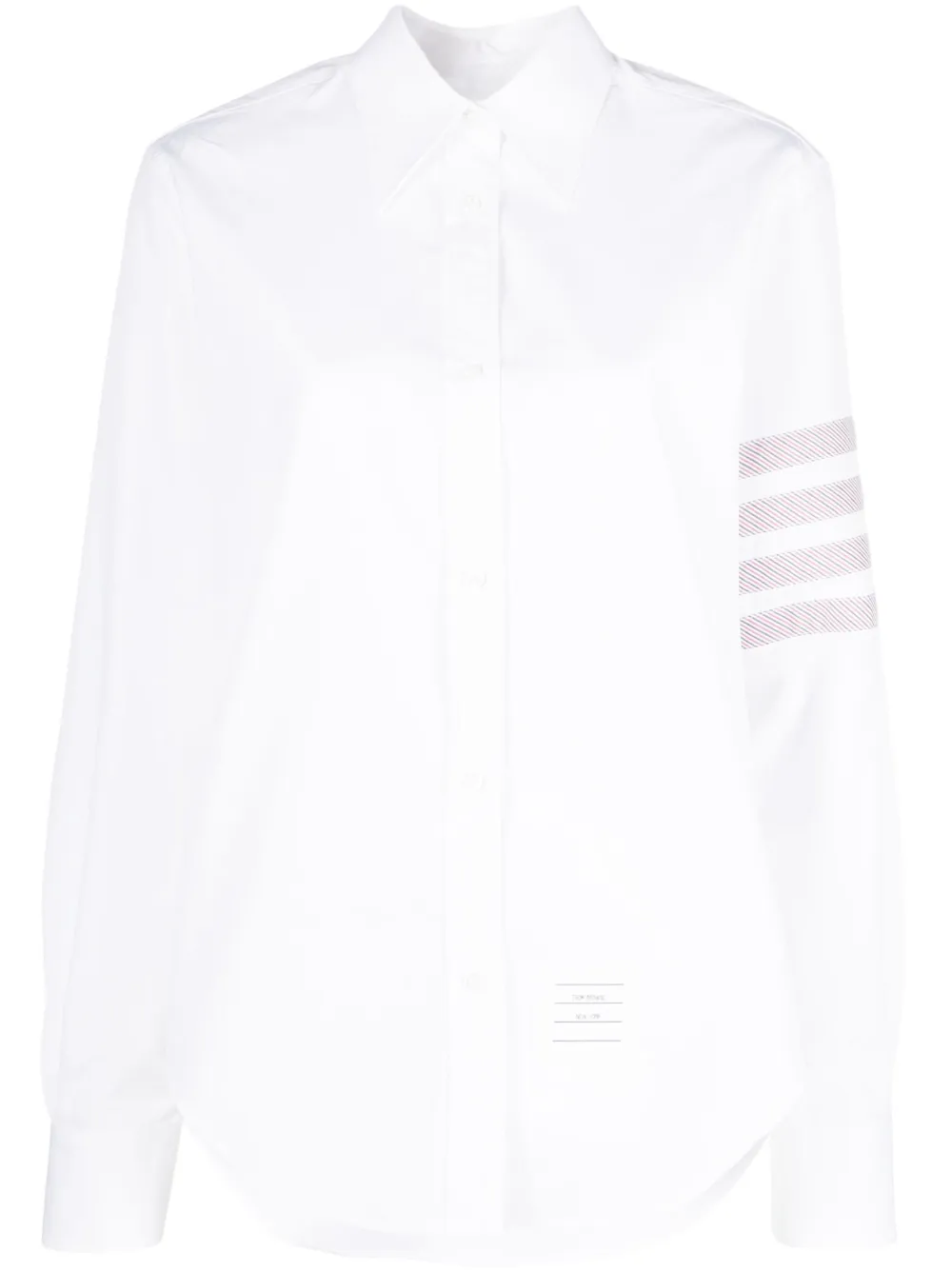 

Поплиновая рубашка с полосками 4-Bar THOM BROWNE, белый