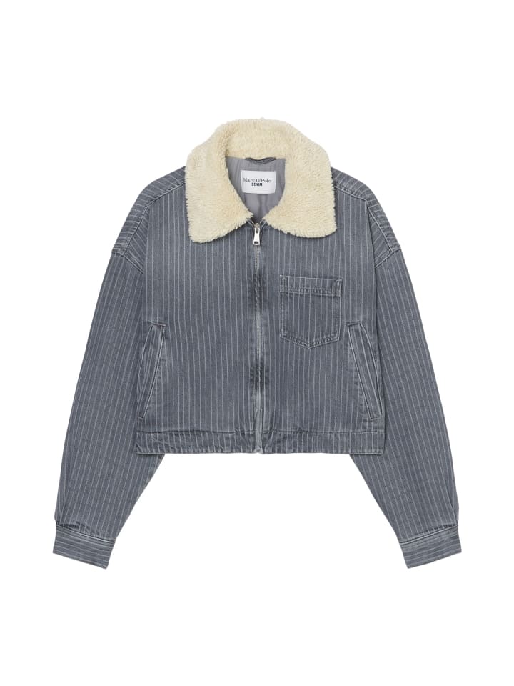 

Джинсовая куртка Marc O'Polo DENIM Jeansjacke mit Teddy-Kragen oversize, цвет Medium Grey