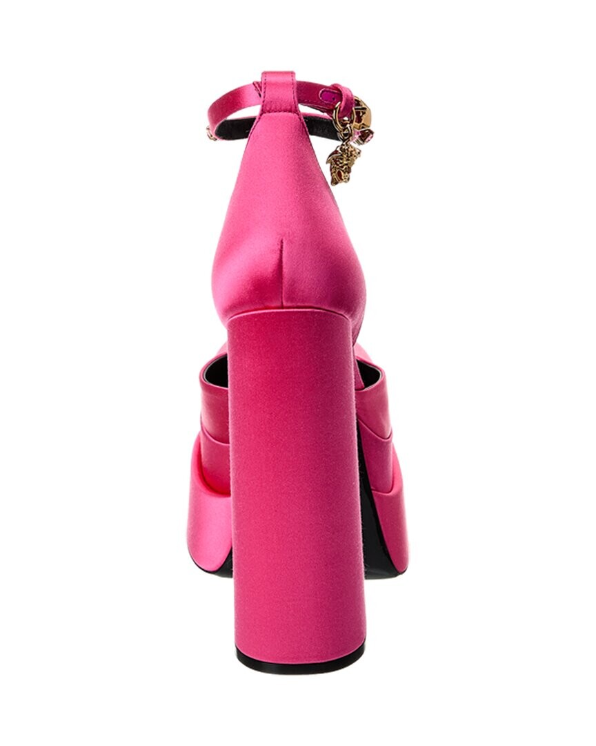 Versace Атласные туфли на платформе Medusa, розовый
