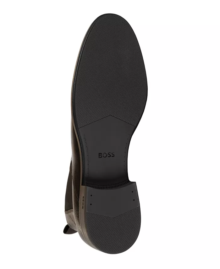 Мужские туфли Colby Grainy с круглым носком Hugo Boss, коричневый — фото 3