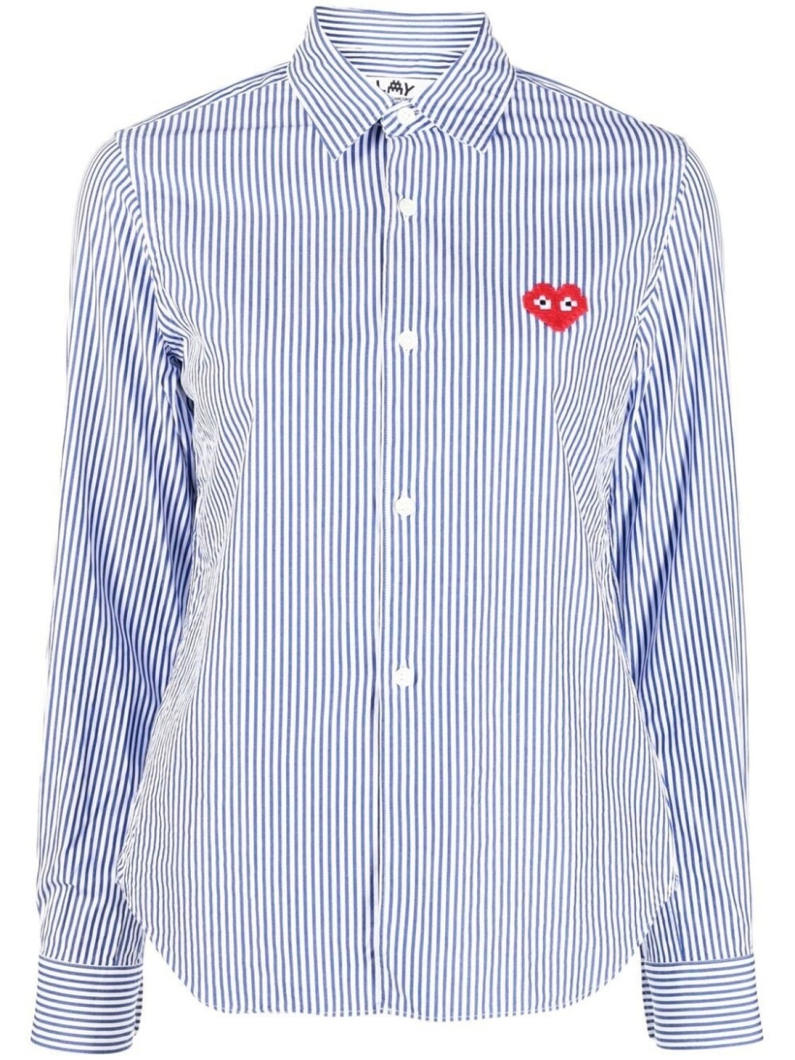 

Рубашка в полоску с нашивкой-логотипом Comme Des Garçons, синий
