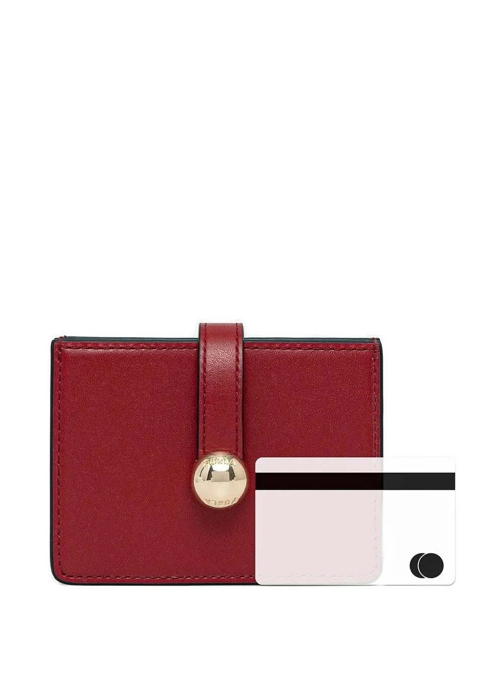 

Кожаный картхолдер с клапаном Furla, красный