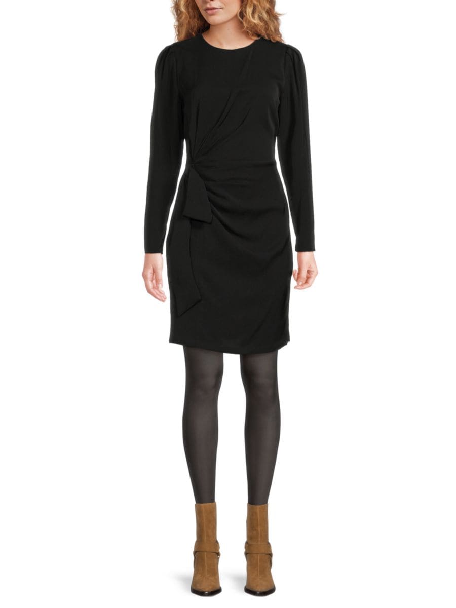 

Мини-платье с узлом сбоку DKNY, черный