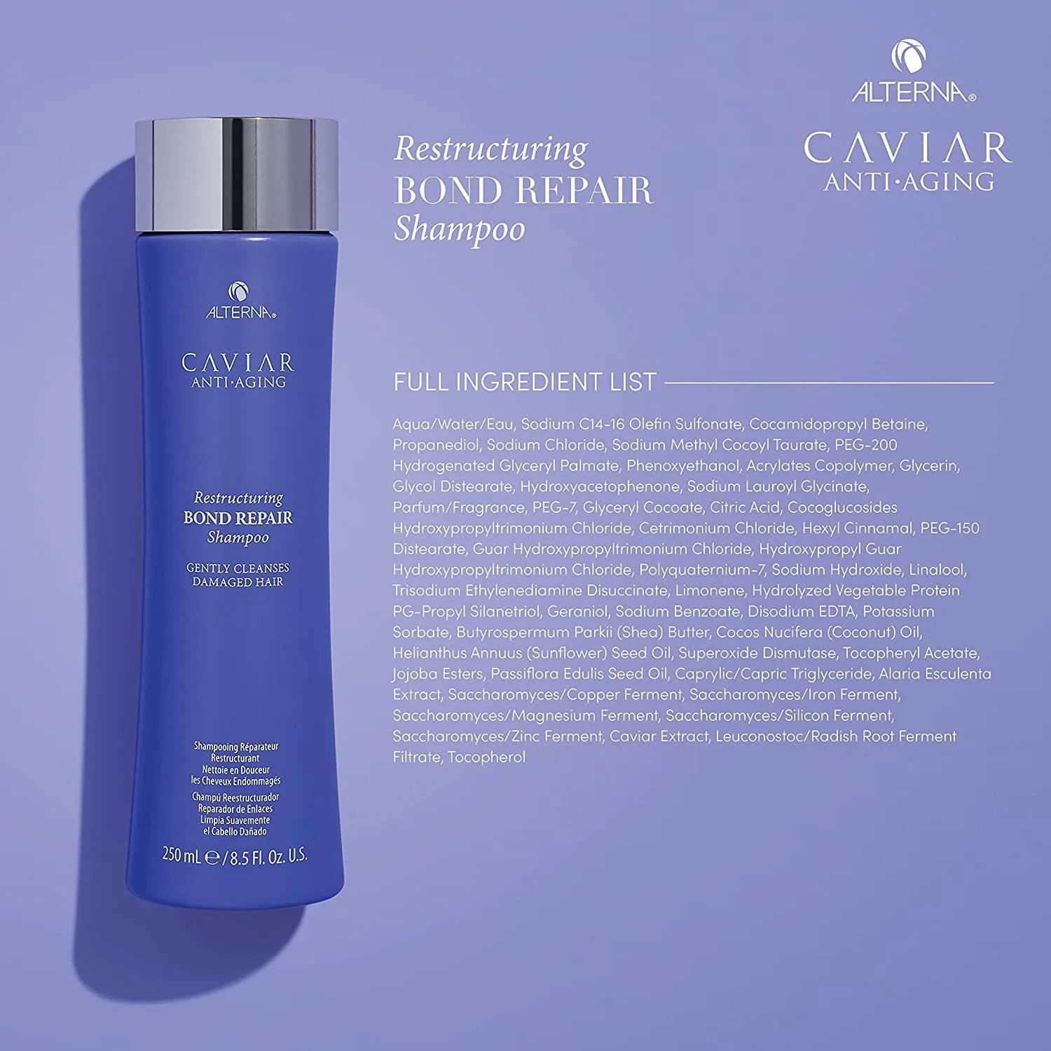 Шампунь Alterna Caviar Anti-Aging Restructuring Bond Repair, 8,5 унций (2 шт.) — фото 4