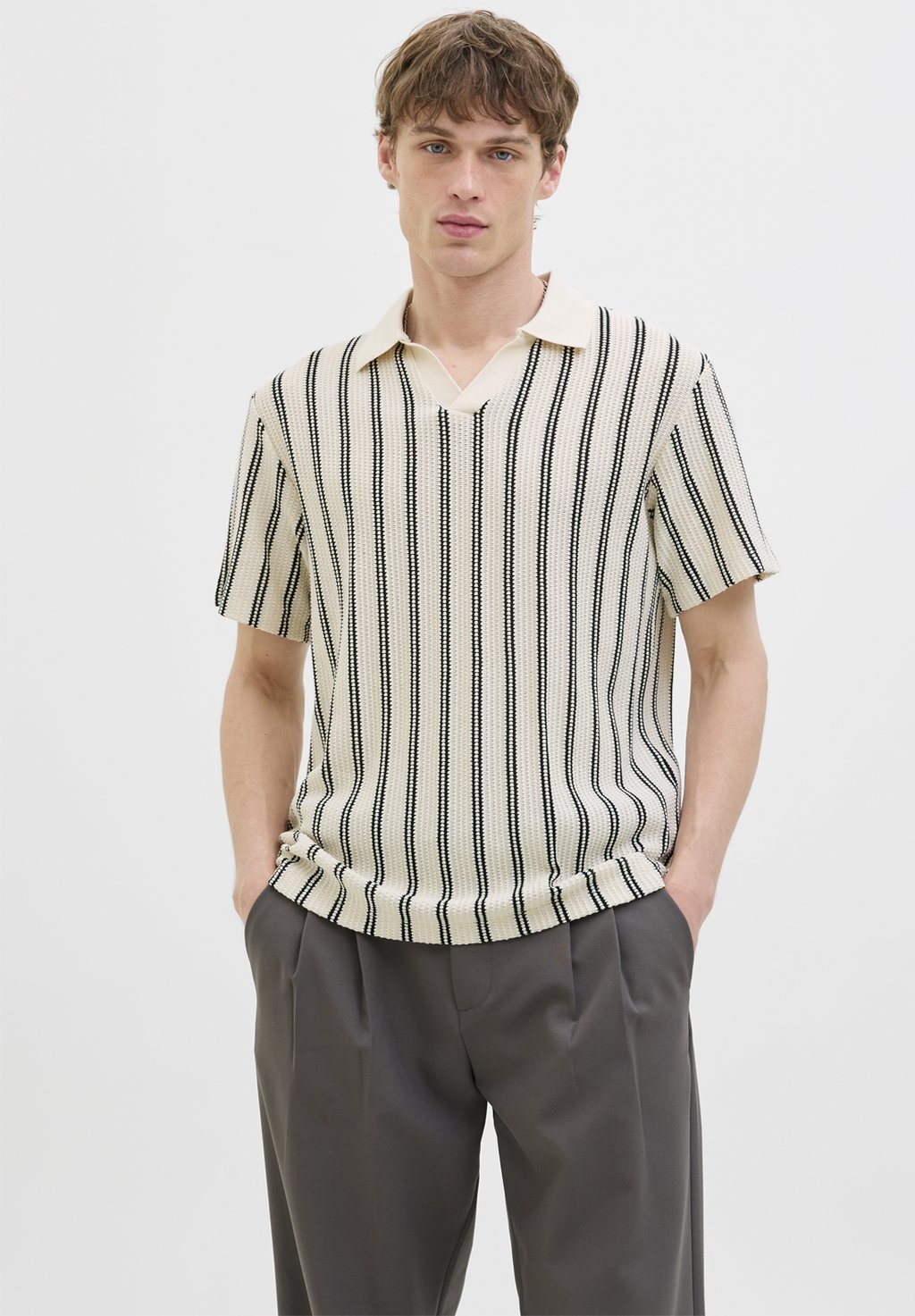 

Рубашка поло JPRBLUHARRY SPLIT NECK Jack & Jones, бежевый