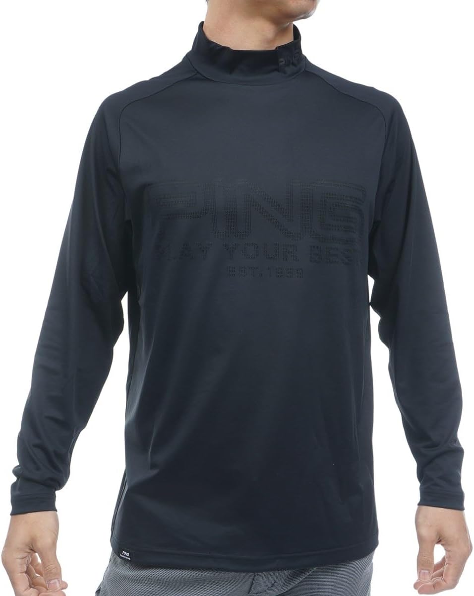 

Рубашка с длинным рукавом и высоким воротником Pin Apparel 621-6166203 (с жаккардовым логотипом) / Мужская Ping Apparel, черный