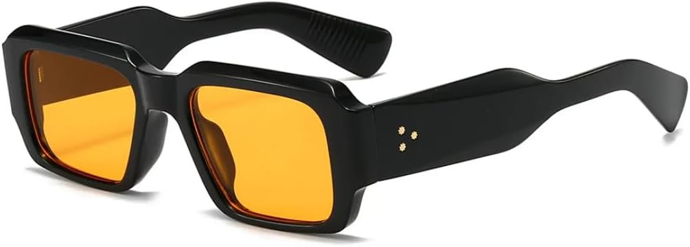 

Солнцезащитные очки для мужчин и женщин - защита UV400 - маленькая оправа, линзы конфетных цветов, для занятий спортом на открытом воздухе и вождения DSVIGF, Black Yellow