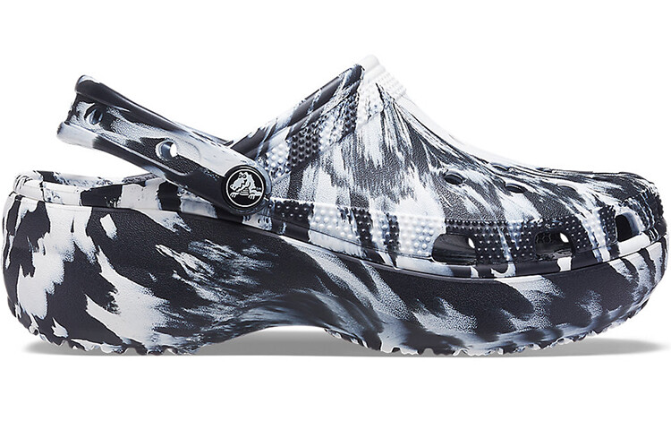 Сабо Crocs Classic Platform Marbled Clog 'Black White' Women's — фото 2