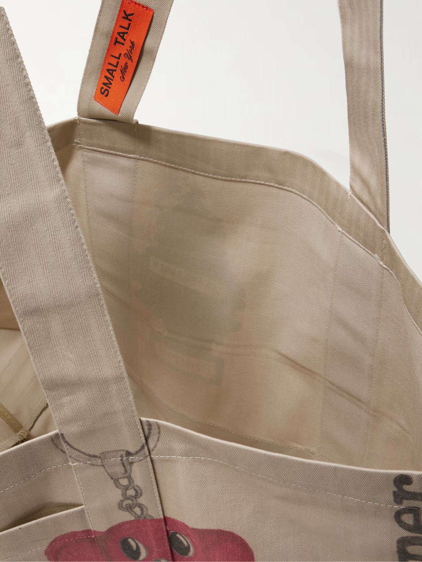 

Сумка через плечо из холста с принтом в елочку SMALL TALK, кремовый