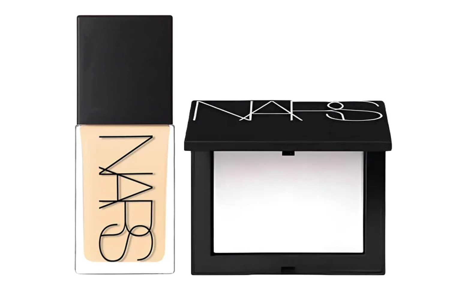 NARS Набор топовой тональной основы из двух предметов: легко растушевывается, стойкая, маскирующая, фиксирующая, 10 г + 30 мл, подарок на день рождения, Two-Piece Set: Radiant Skin Liquid Foundation L3 30ml+Classic Big White Powder Compact 10g