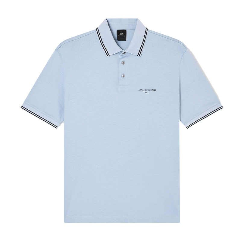 

Футболка-поло с отложным воротником из хлопка ARMANI EXCHANGE, синий