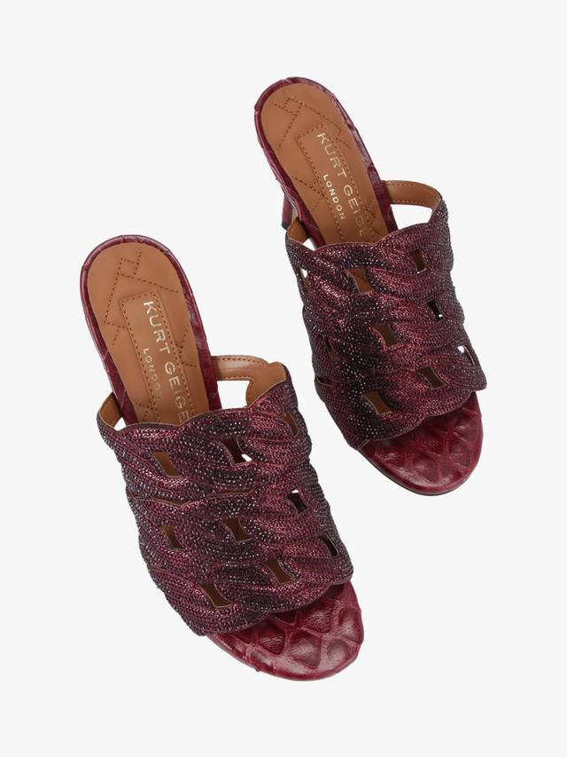 Кристальные мюлы-сабо на шпильке с цепочкой Kurt Geiger London, Wine — фото 3