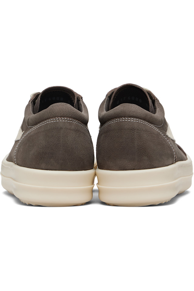 Винтажные кроссовки Gray Temple Rick Owens, Dark Dust/Milk/Milk — фото 2