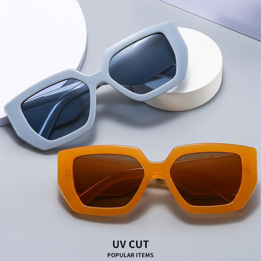 

Винтажные квадратные солнцезащитные очки 2027 года для женщин и мужчин, с широкими дужками и крупной оправой, модные солнцезащитные очки, летние ретро-тренды MTZJH, C12