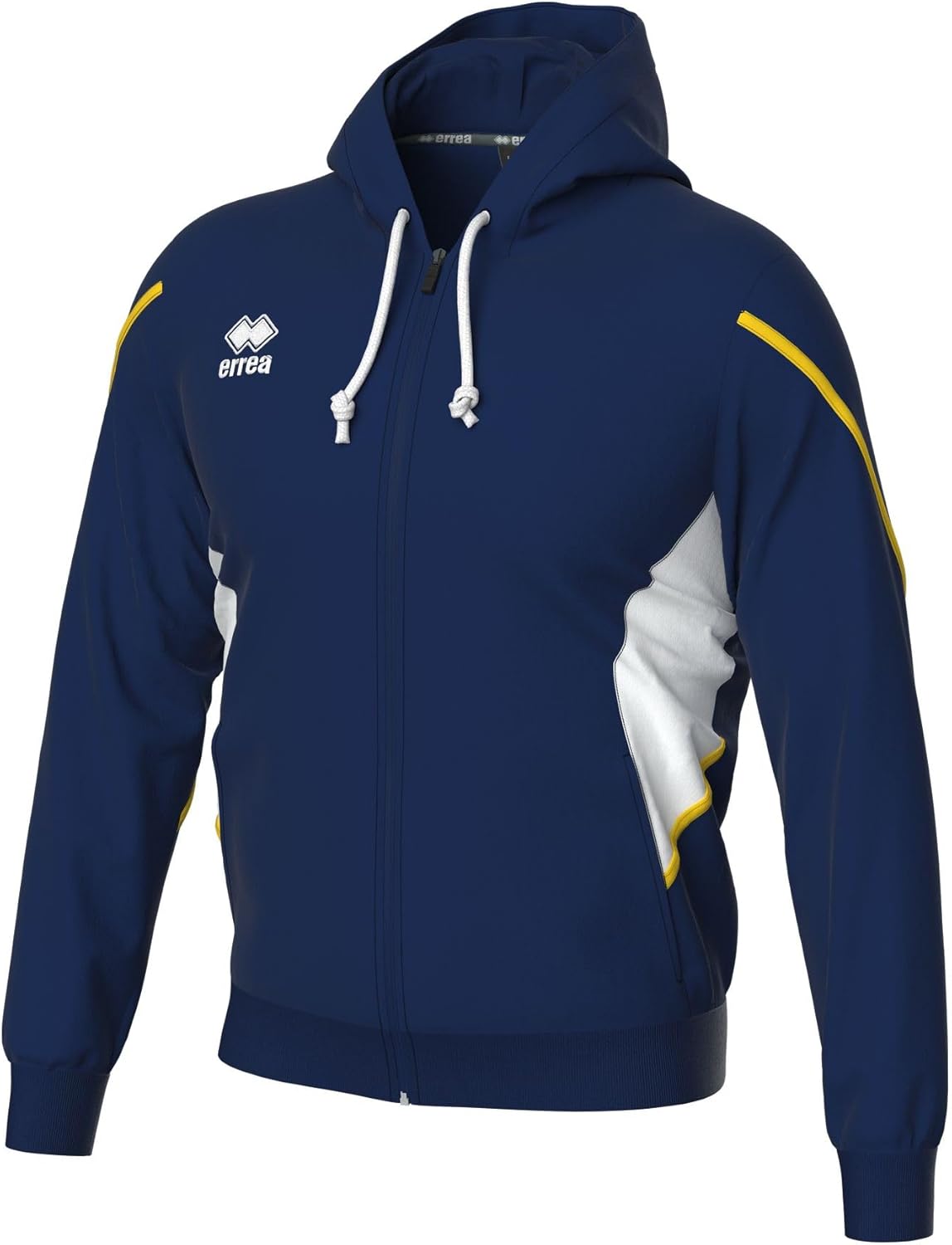 

Худи Errea на молнии, унисекс, боковые карманы, стандартный крой, темно-синий/белый/желый