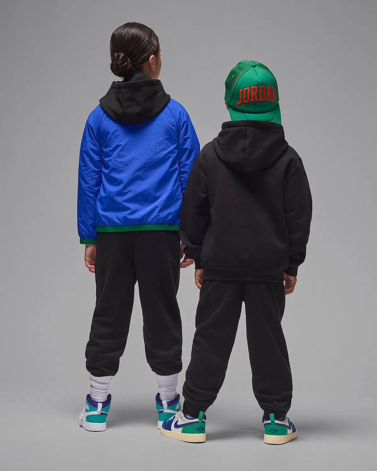 Детский комплект из 2 предметов: толстовка с капюшоном Jordan Brooklyn Fleece, Black — фото 2