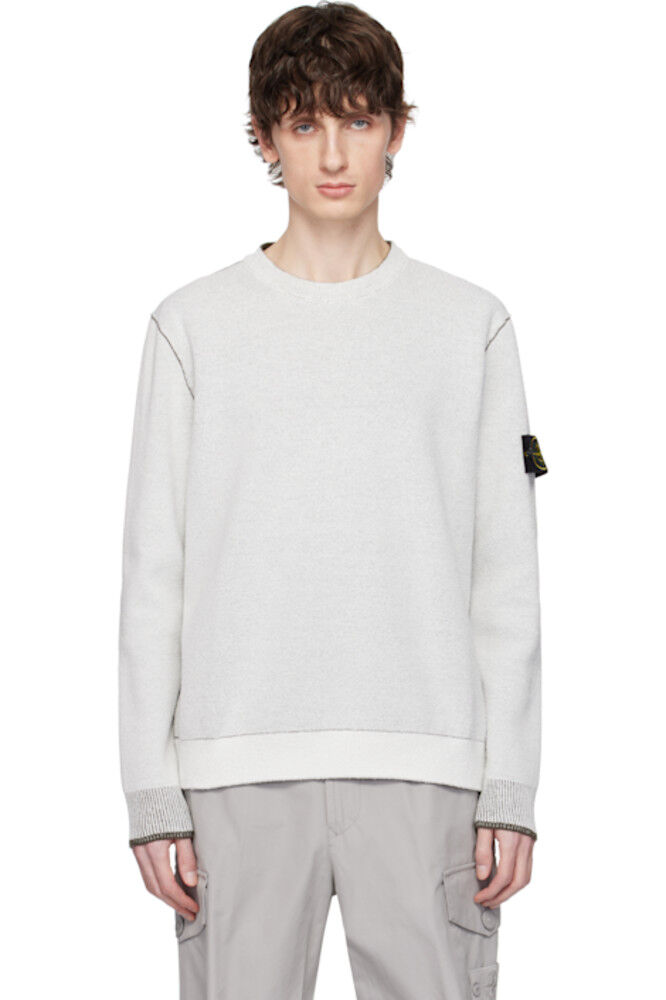

Двусторонний свитер из хлопка и нейлона цвета «Off-White» Stone Island