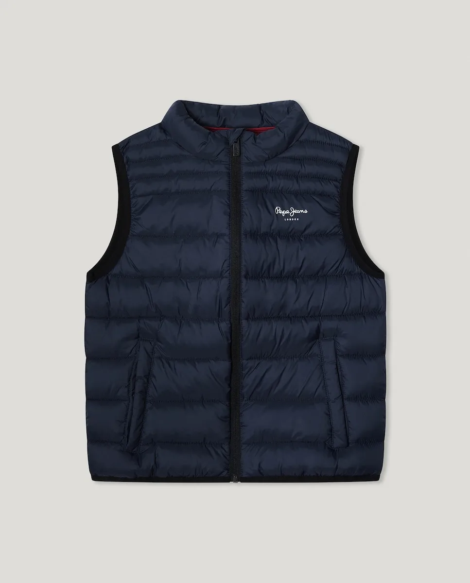 

Детский стеганый жилет на молнии Pepe Jeans, темно-синий