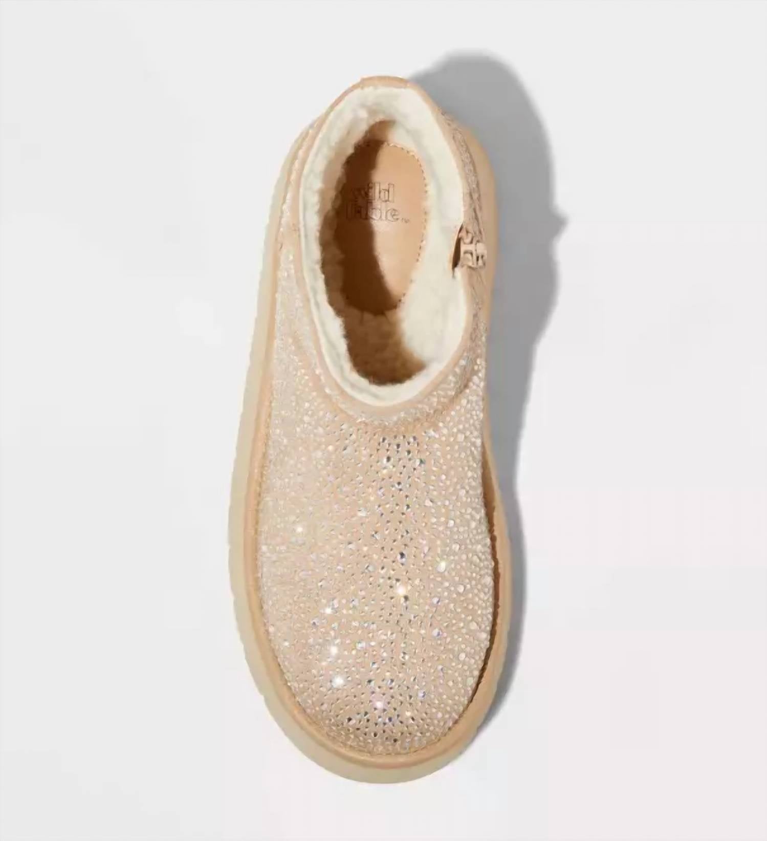 Женские ботильоны-тапочки на платформе с кристаллами бежевого цвета Corkys Footwear — фото 3