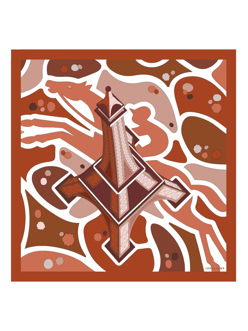 

Шелковый платок Equestrian Tower Longchamp, оранжевый