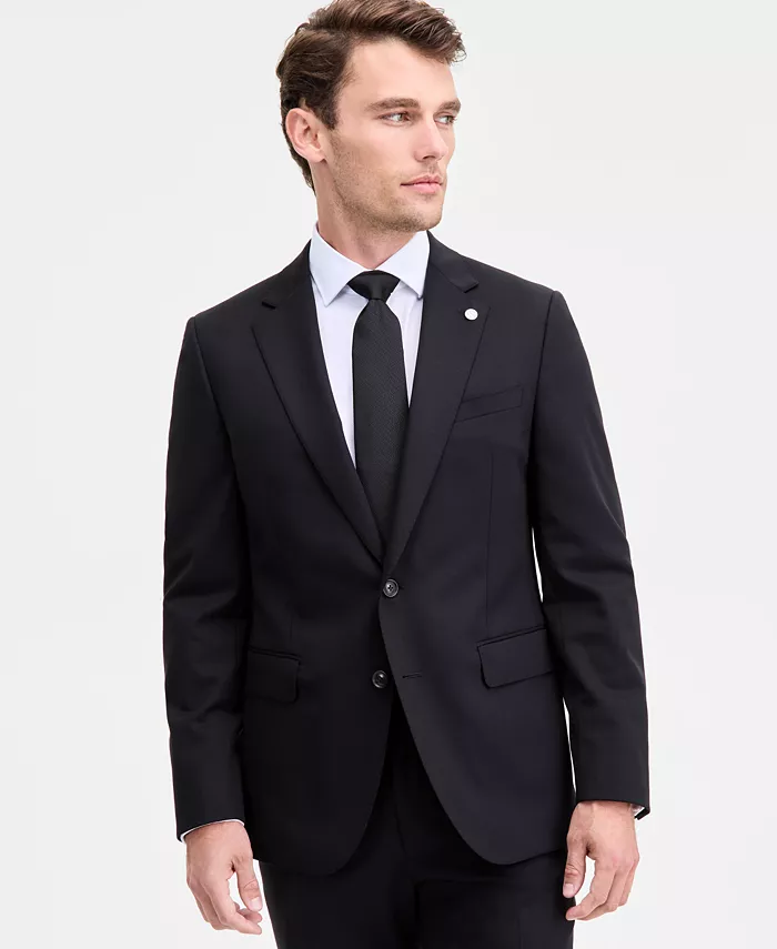 

Мужской современный однотонный черный костюм из шерстяной смеси Ted by Ted Baker